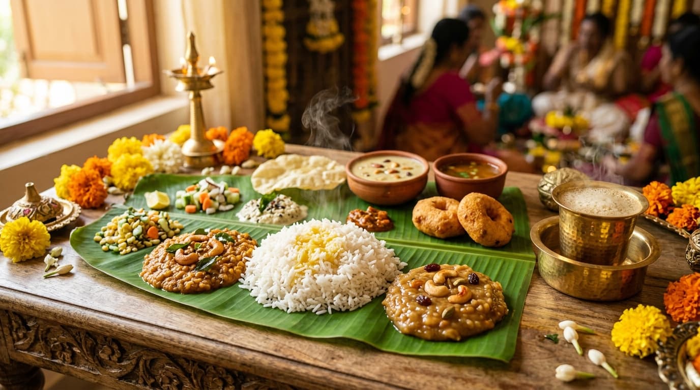 Authentic South Indian Royal Banana Leaf Feast by Venky's Catering